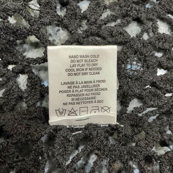 Ninety Clothing Co Black Open Knit Crochet Cardigan Sweater XL - Picture 5 of 10